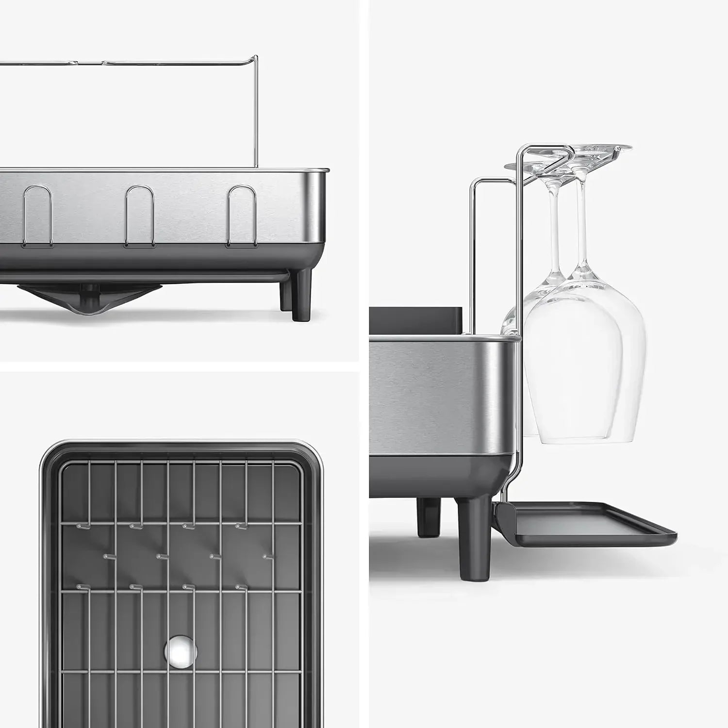 Premium Stainless Steel Dish Drying Rack - Rustproof & Compartments