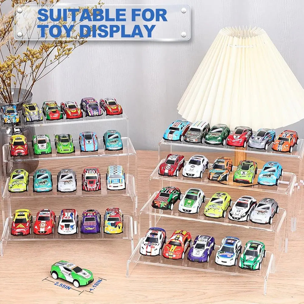 8-Piece Clear Acrylic Display Risers – Multi-Height Showcase Stands