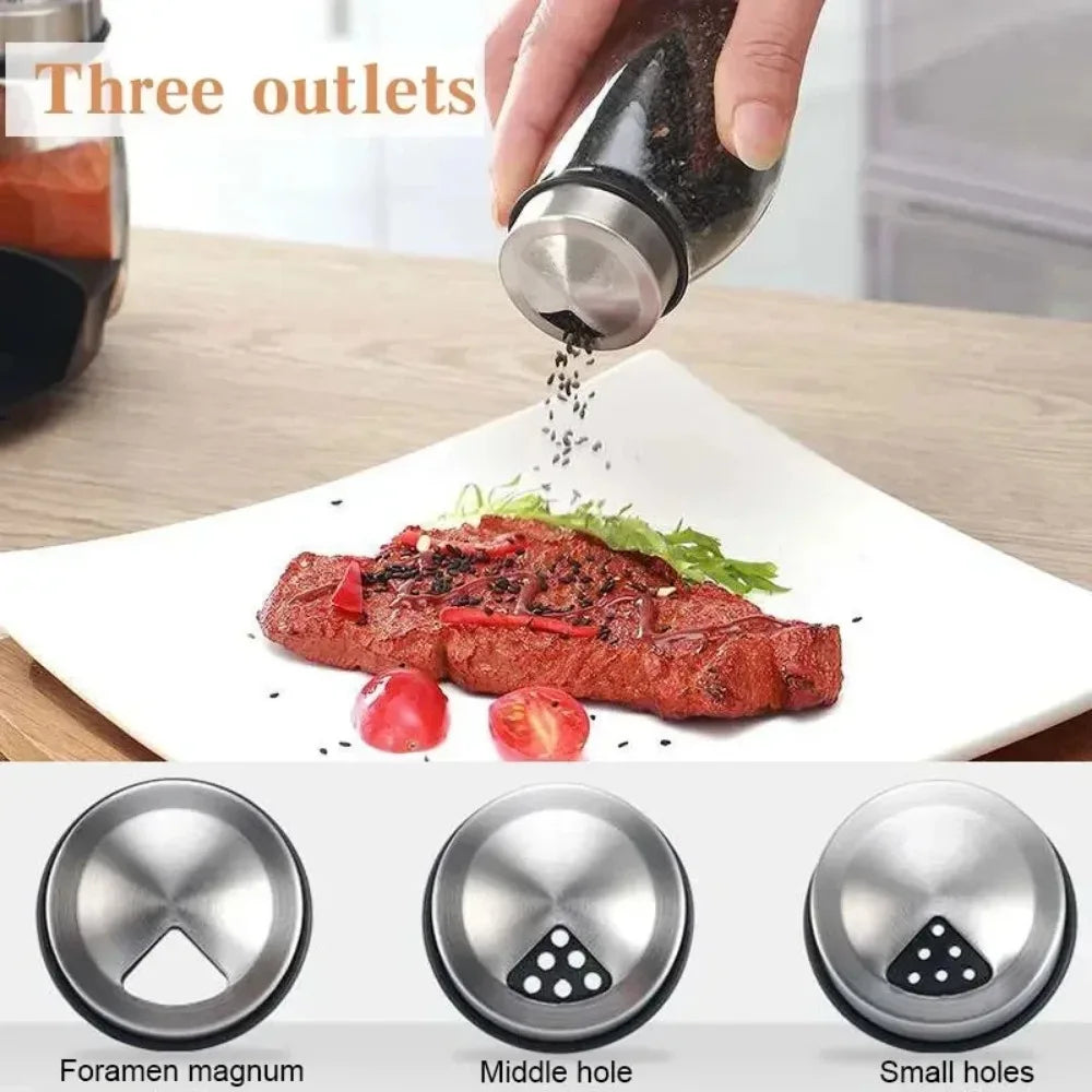 Elegant Kitchen Spice Rack Set – Glass Jars & Rotating Base
