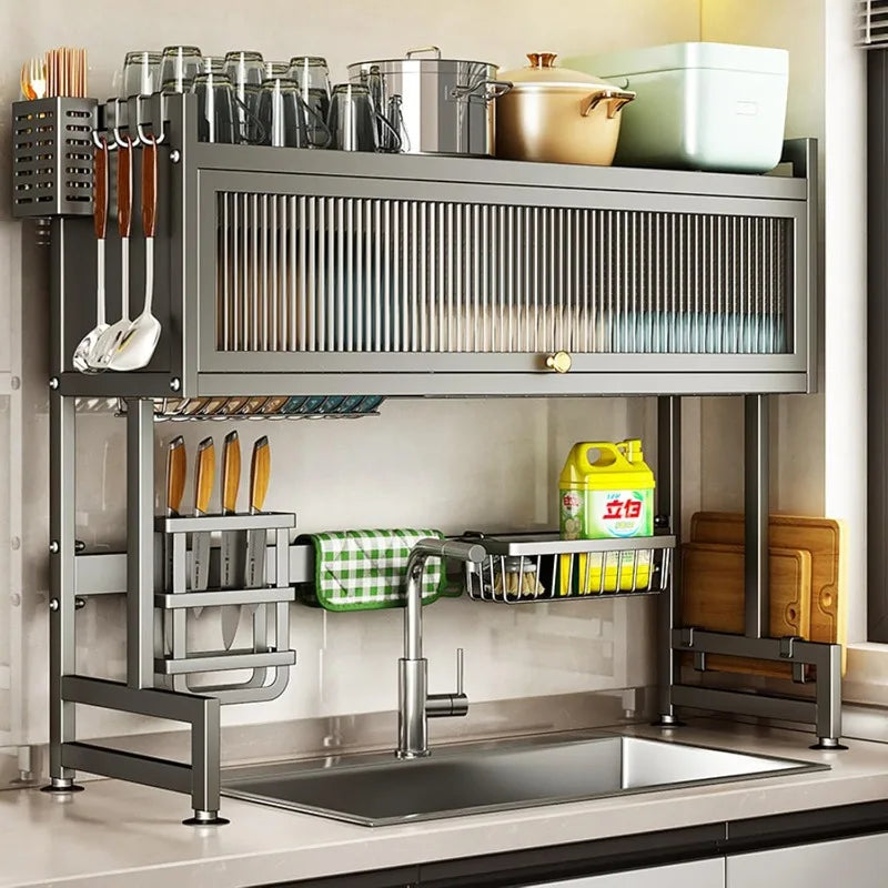 Dish Drying Rack with Cover – Space-Saving Organizer