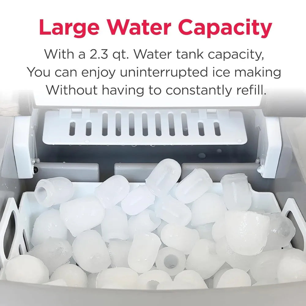 Stainless Steel Ice Maker –  Dual Size Cubes, Easy Controls