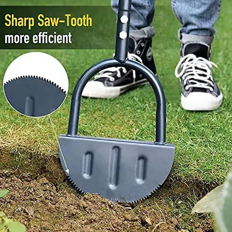 Serrated Half Moon Lawn Edger - Grass Cutter for Garden, Sidewalk, Flower Beds