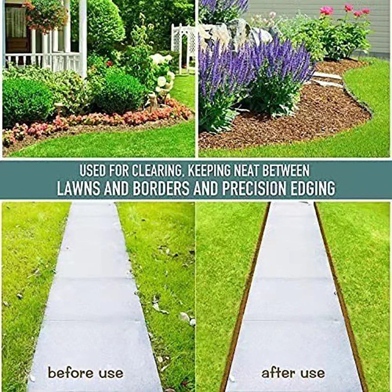 Serrated Half Moon Lawn Edger - Grass Cutter for Garden, Sidewalk, Flower Beds