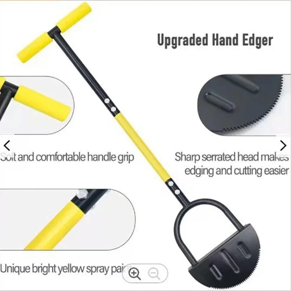 Serrated Half Moon Lawn Edger - Grass Cutter for Garden, Sidewalk, Flower Beds