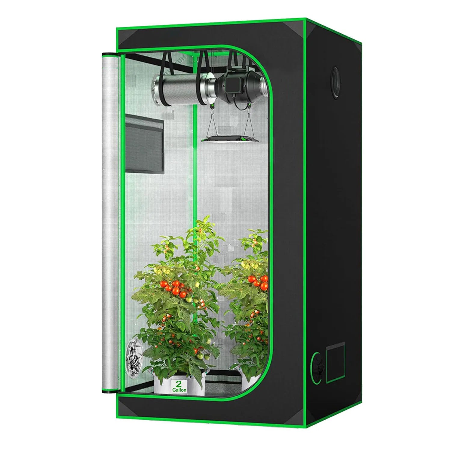 Premium Grow Tent 16"x16"x48" – High Reflective Mylar Indoor Hydroponic Grow Box with Multi-Chamber, Observation Window & Floor Tray