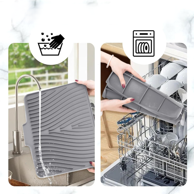 Silicone Dish Drying Mat  – Heat Resistant Sink Drainer