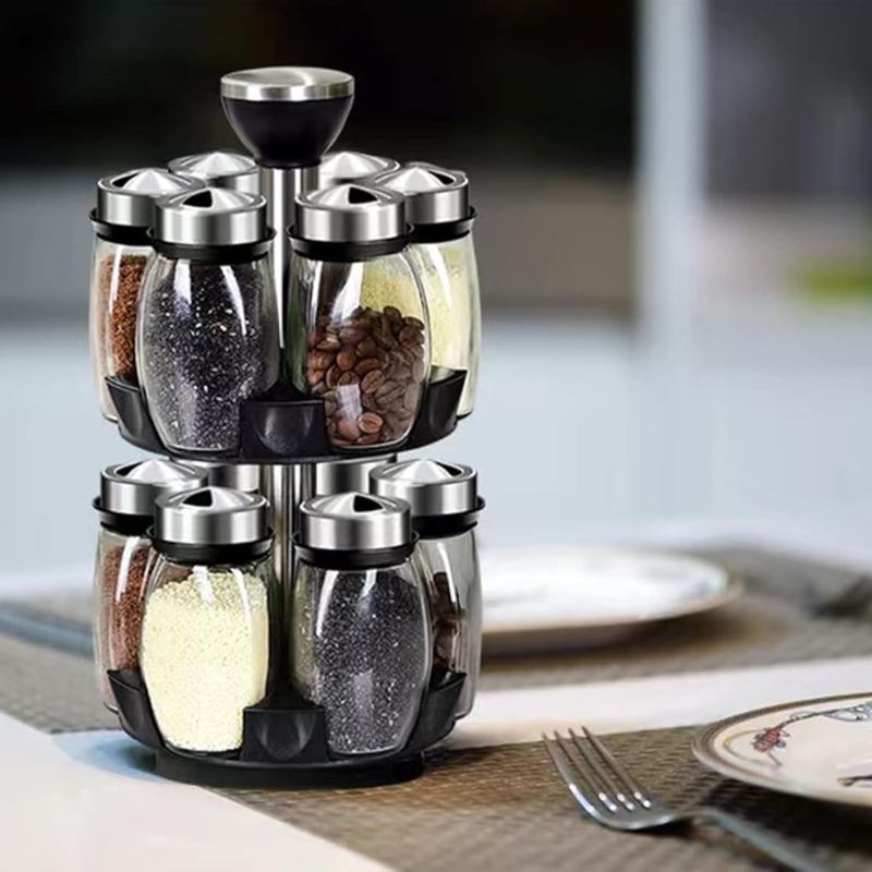 Spinning Spice Rack Organizer – 12 Jar Seasoning Holder