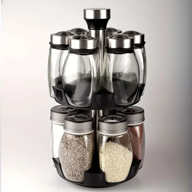 Spinning Spice Rack Organizer – 12 Jar Seasoning Holder