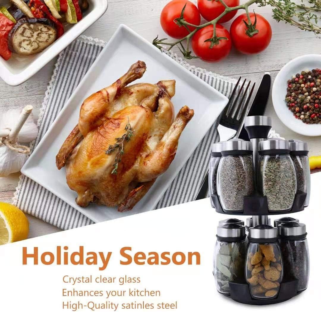 Spinning Spice Rack Organizer – 12 Jar Seasoning Holder