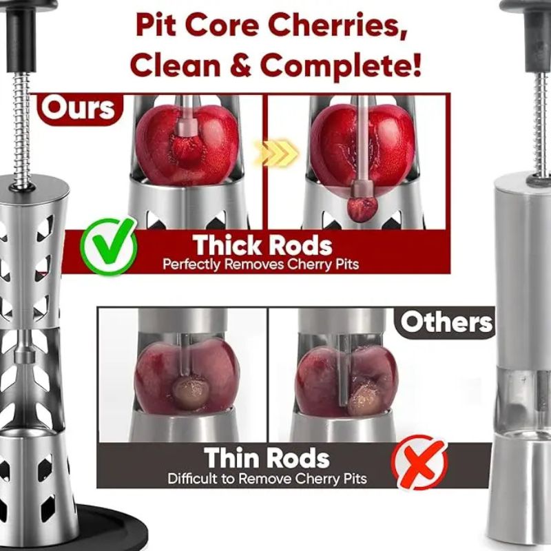 Stainless Steel Cherry Pitter – Quick, Safe, Durable Design