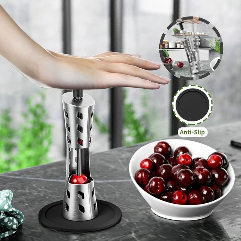 Stainless Steel Cherry Pitter – Quick, Safe, Durable Design