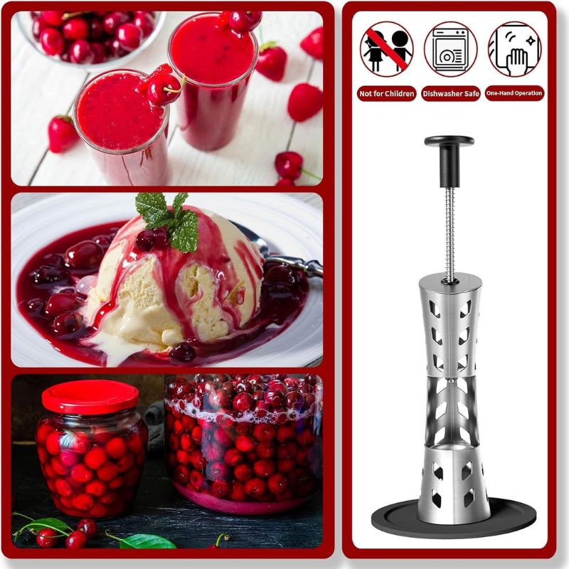 Stainless Steel Cherry Pitter – Quick, Safe, Durable Design