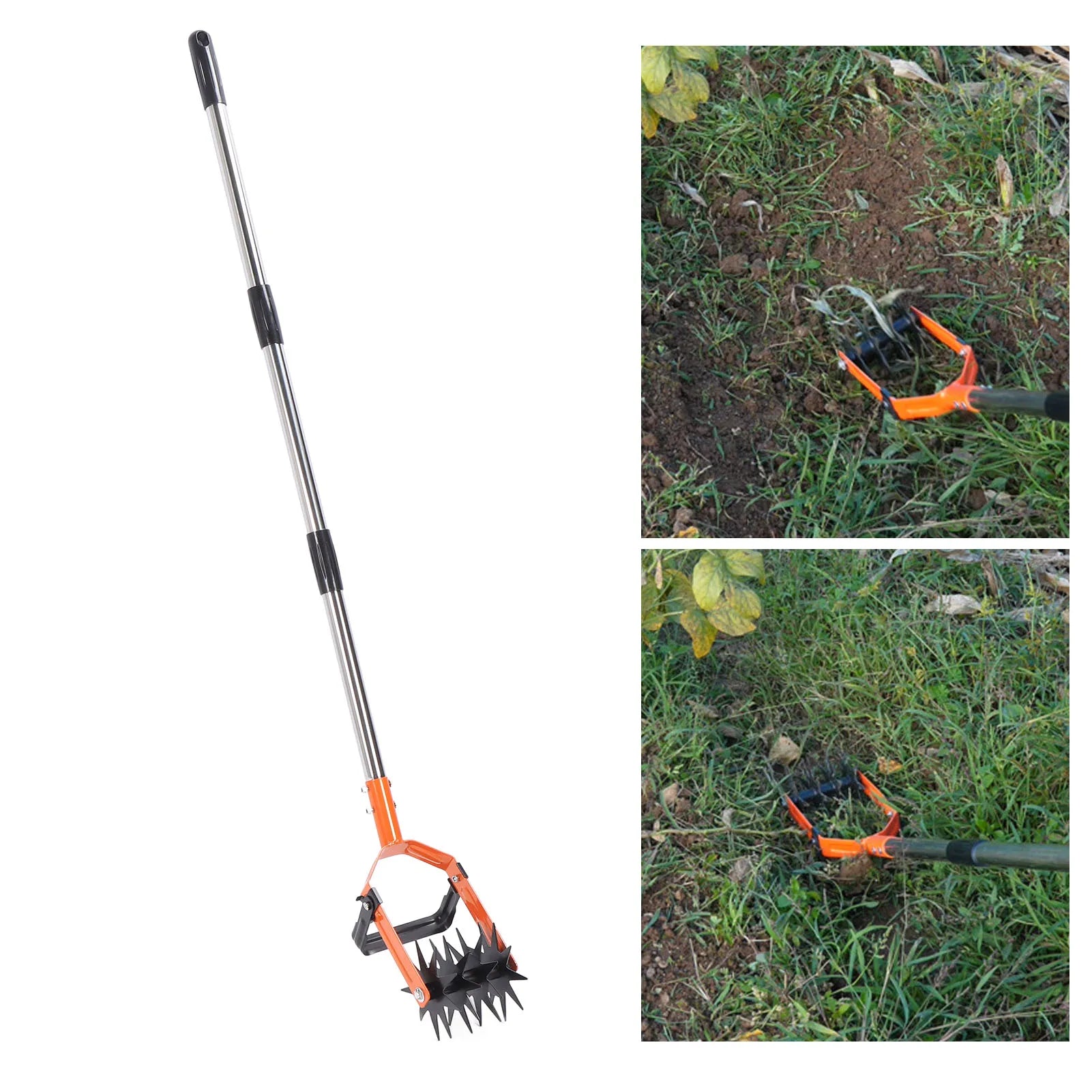 Stainless Steel Garden Hand Tiller – 4 Gear Adjustable Cultivator