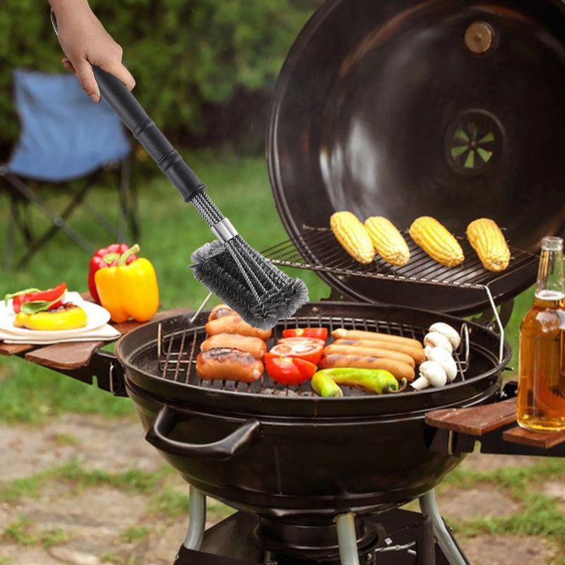 Stainless Steel Grill Brush & Scraper – BBQ Cleaner for All Grills