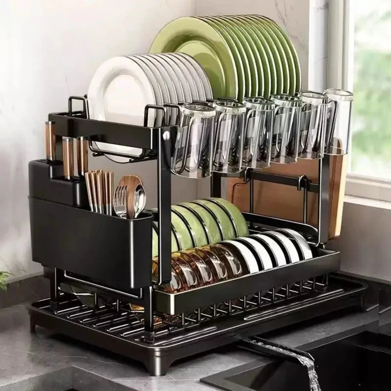 Tableware Dish Drying Rack with Drainboard – Kitchen Organizer