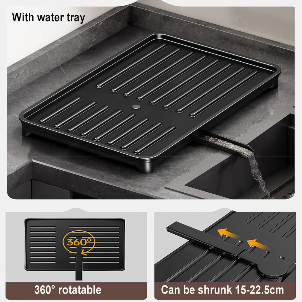 Tableware Dish Drying Rack with Drainboard – Kitchen Organizer