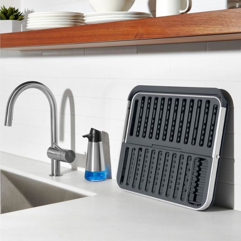 Two Tier Rustproof Aluminum Dish Rack-  with Removable Utensil Holder