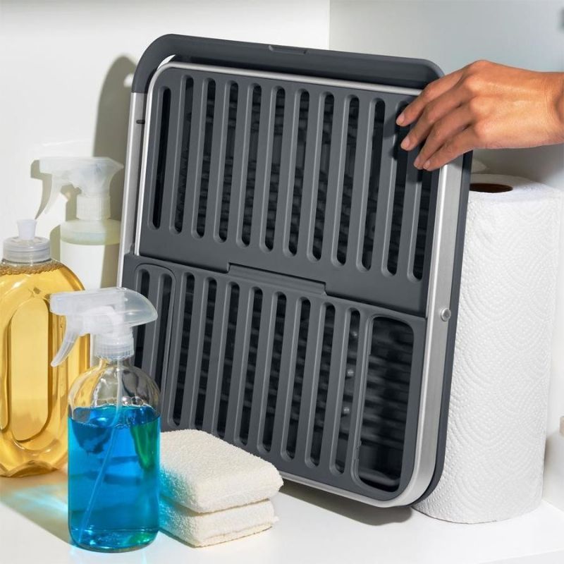 Two Tier Rustproof Aluminum Dish Rack-  with Removable Utensil Holder