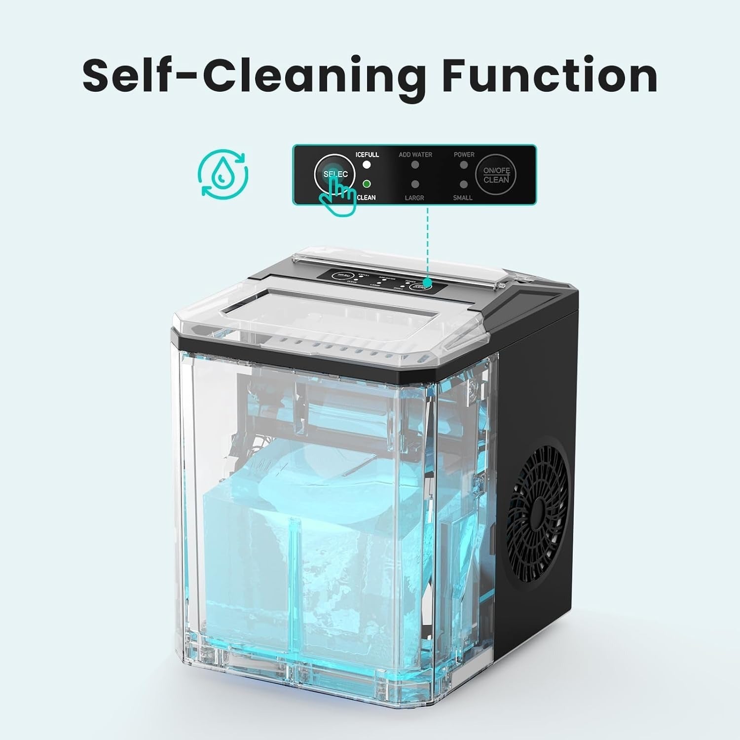Fast Portable Ice Maker– Compact, Self-Cleaning, 6 Min Ice