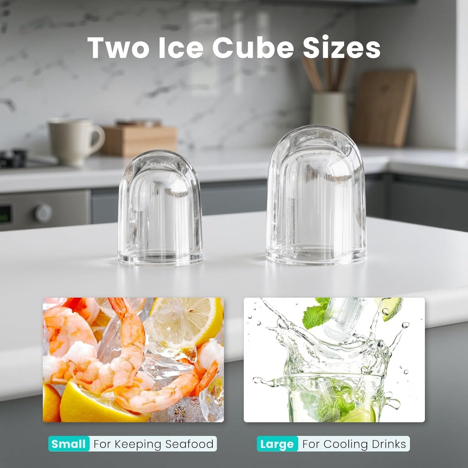 Fast Portable Ice Maker– Compact, Self-Cleaning, 6 Min Ice