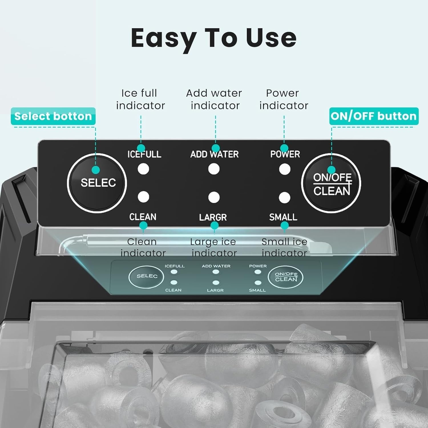Fast Portable Ice Maker– Compact, Self-Cleaning, 6 Min Ice