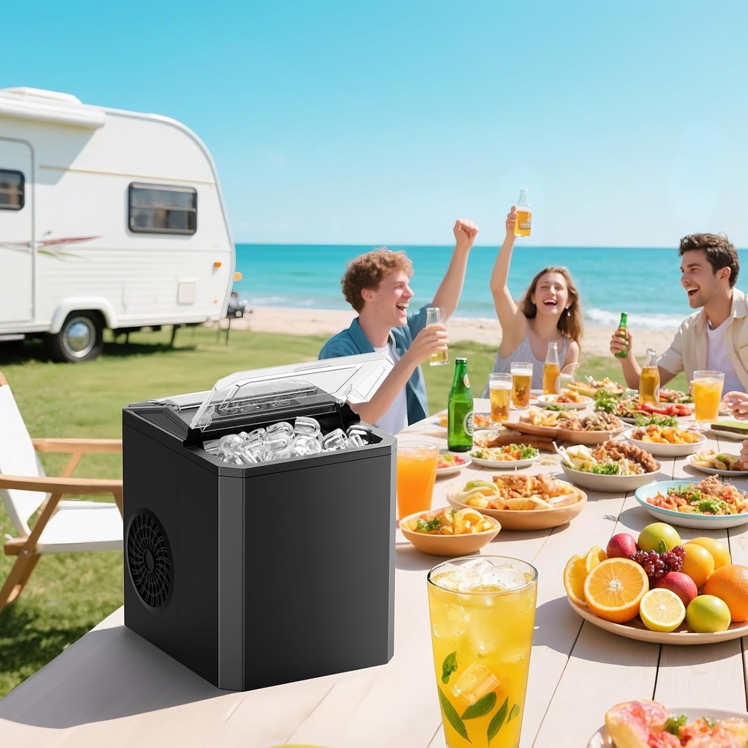 Fast Portable Ice Maker– Compact, Self-Cleaning, 6 Min Ice