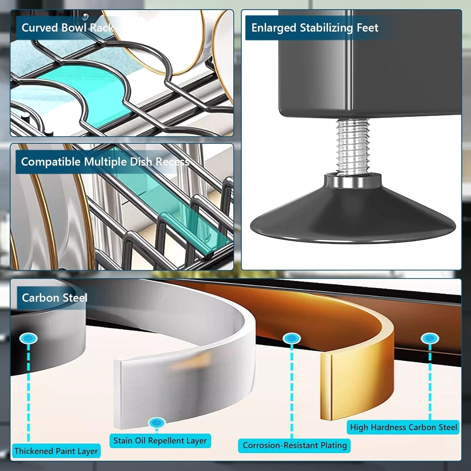 Dish Drying Rack with Cover – Space-Saving Organizer