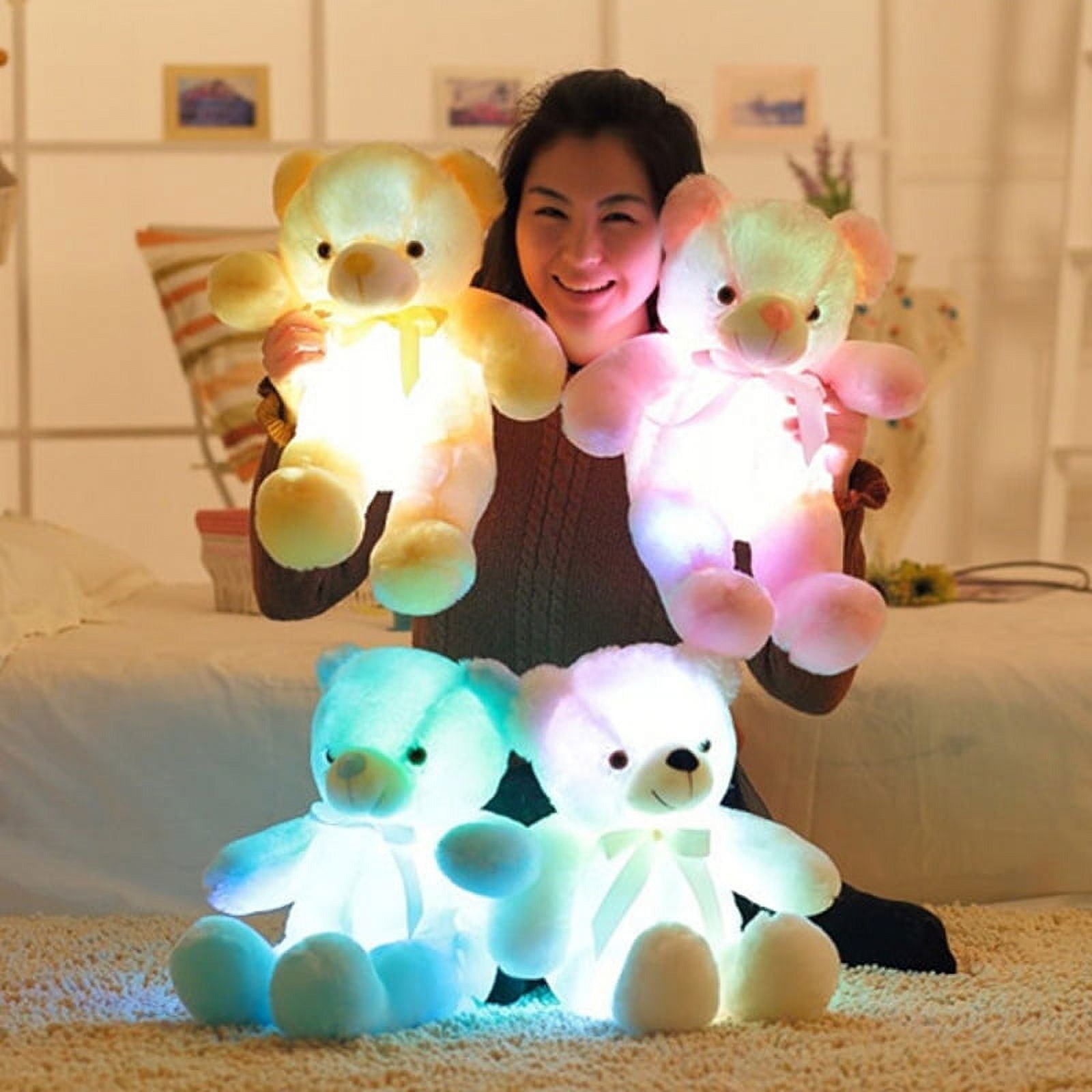 LED Glowing Teddy Bear Plush 20" – Colorful Light-Up Stuffed Toy for Kids