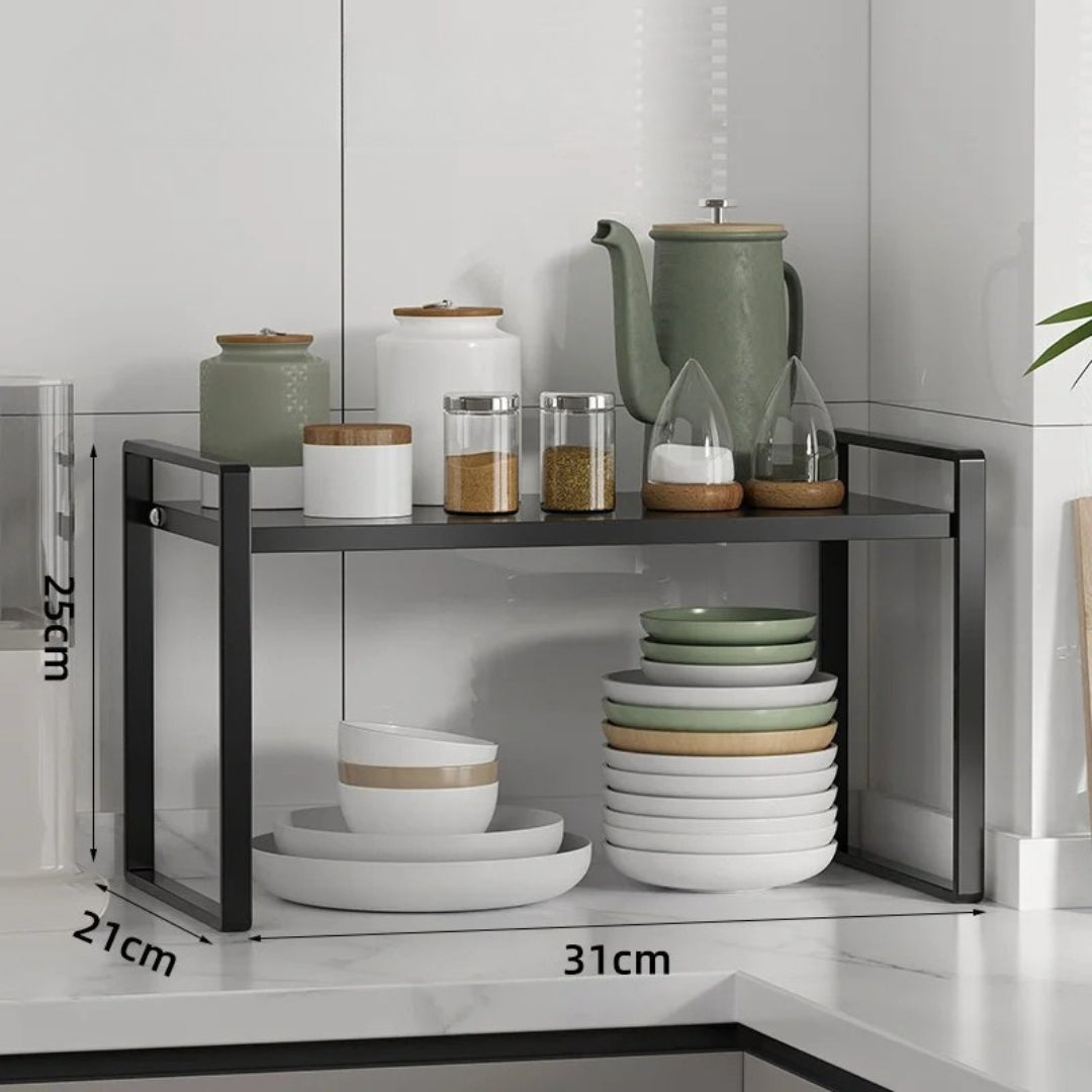 Retractable Metal Shelf Organizer –  for Closet, Bathroom, Kitchen, Office