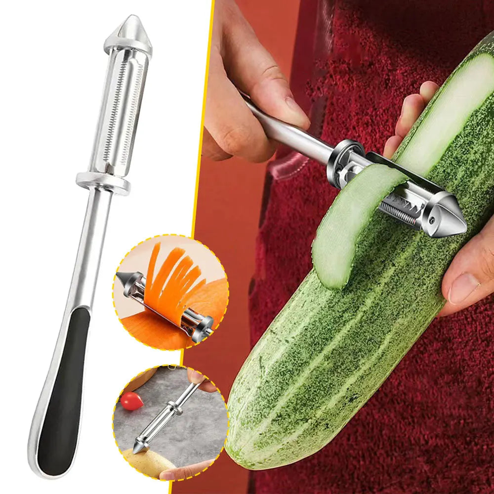 3-in-1 Multifunction Vegetable Peeler - Stainless Steel Kitchen Tool