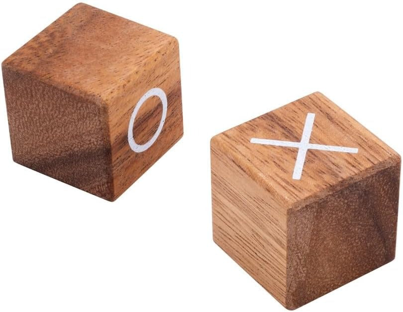 Wooden Tic Tac Toe Board Game – Classic XO Blocks for Kids & Adults