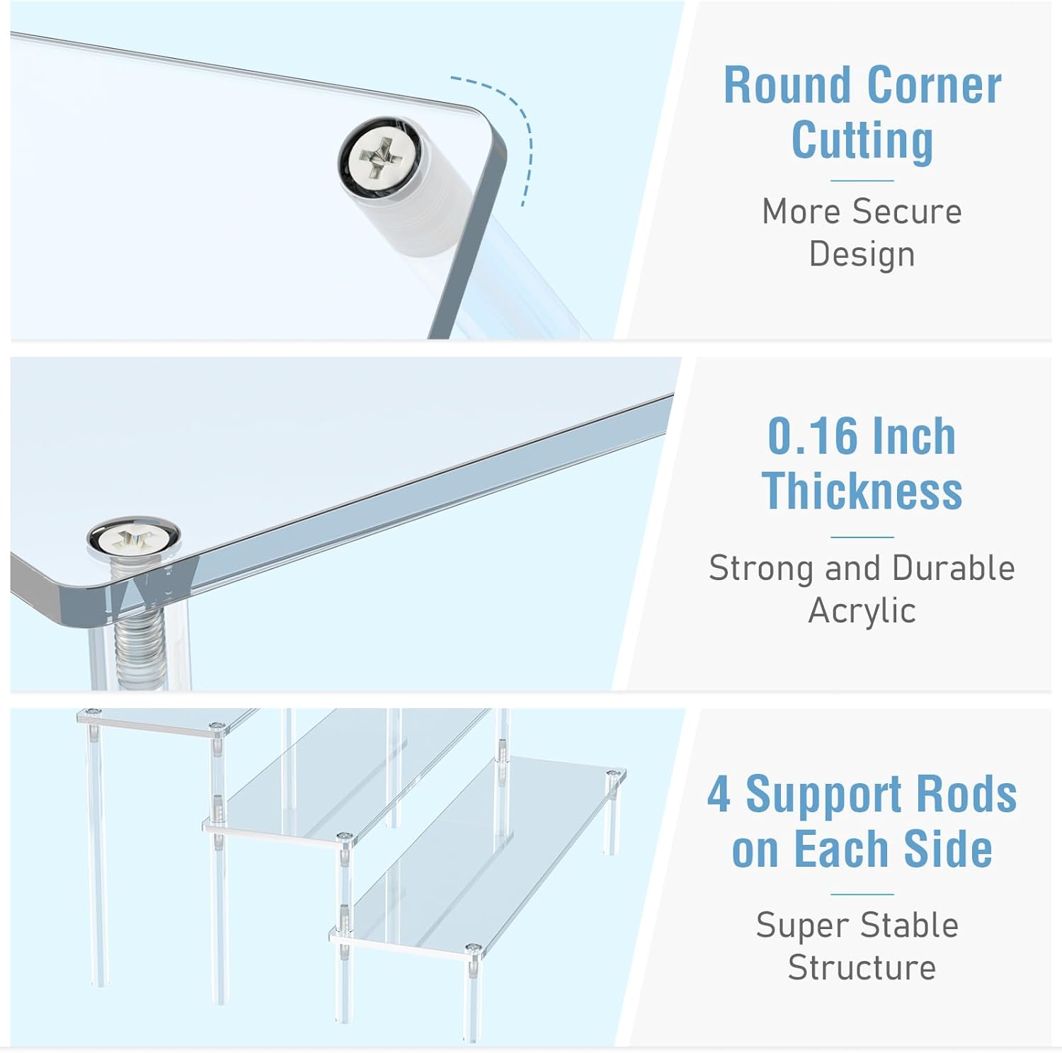 3-Tier Acrylic Display Riser Stand – Perfume, Dessert & Figure Organizer