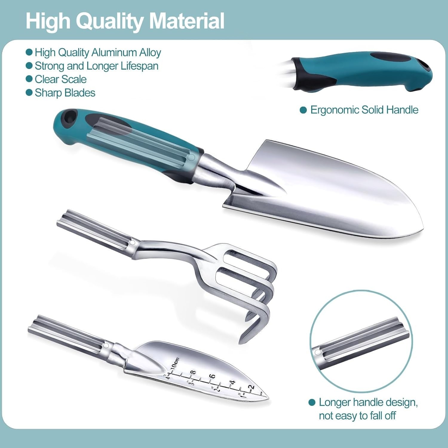 7-Piece Garden Tools with Storage Bag  – Ergonomic Handles & Strong