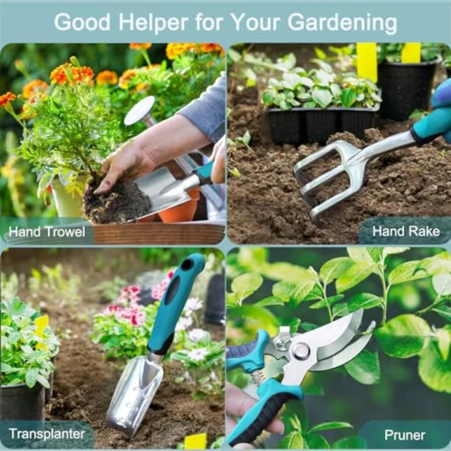7-Piece Garden Tools with Storage Bag  – Ergonomic Handles & Strong