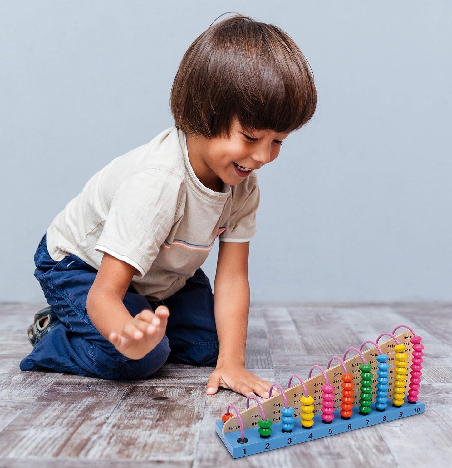 Wooden 10-Column Abacus – Early Learning Math Tool for Addition & Subtraction
