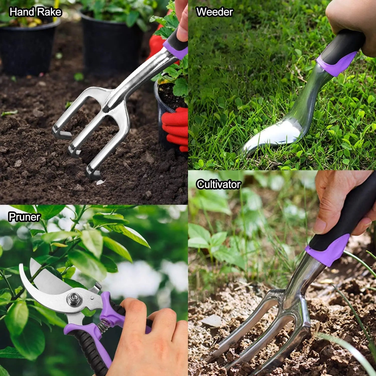 83 Piece Garden Tools Set - Heavy Duty Aluminum Gardening Kit with Tote Bag