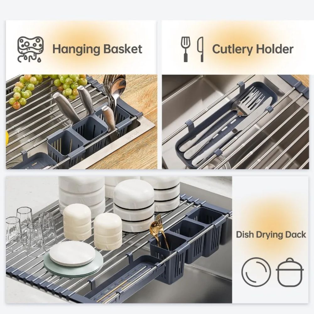 Adjustable Dish Drying Rack - Heat-Resistant and Durable