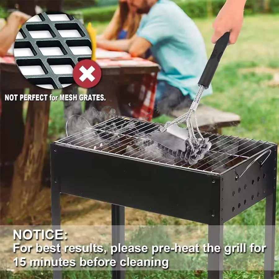 Bristle-Free Grill Cleaner with Scraper - Safe & Heavy Duty