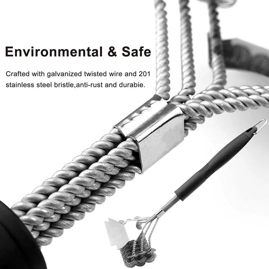 Bristle-Free Grill Cleaner with Scraper - Safe & Heavy Duty