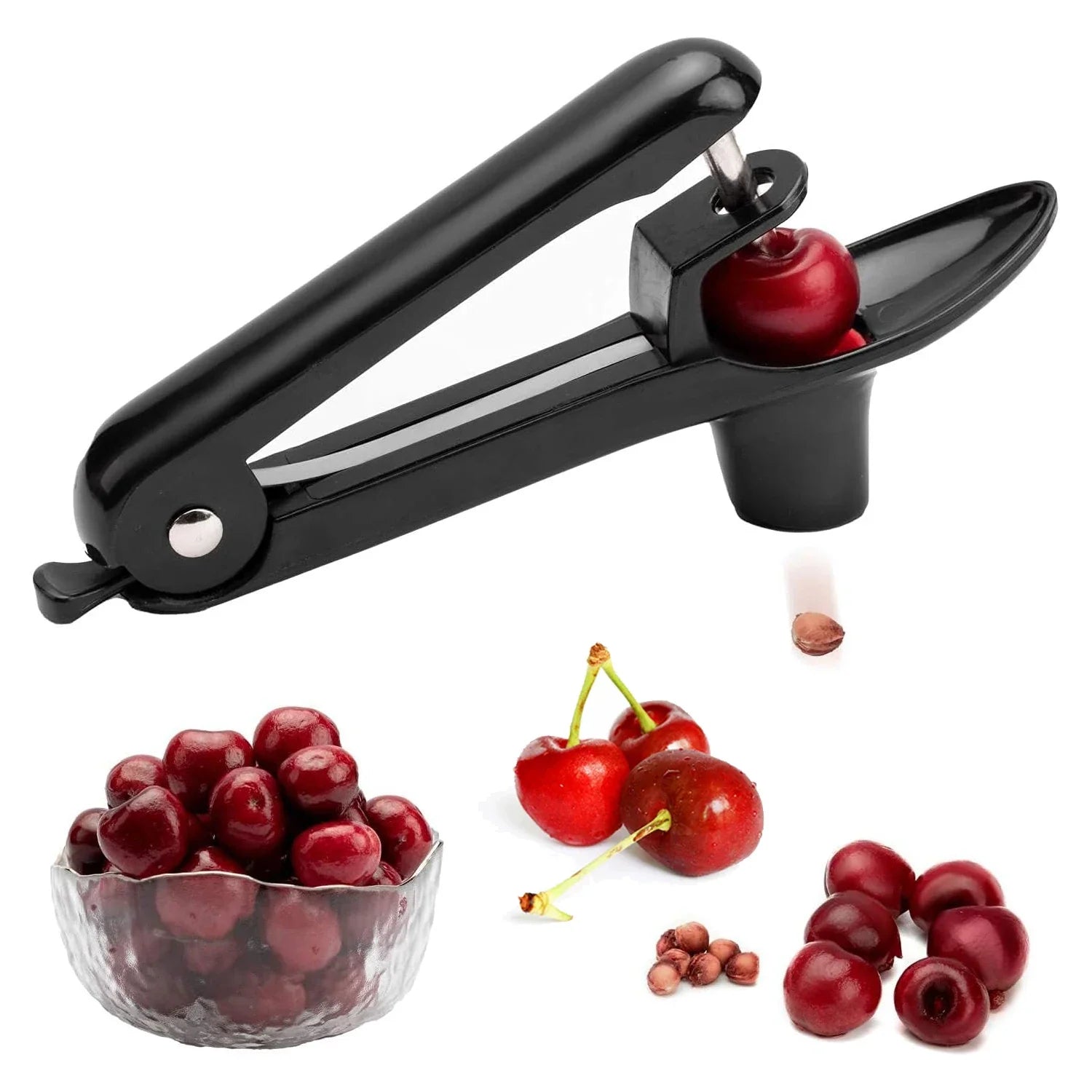 Easy Push Cherry Pitter Tool - Fast, Safe, Compact