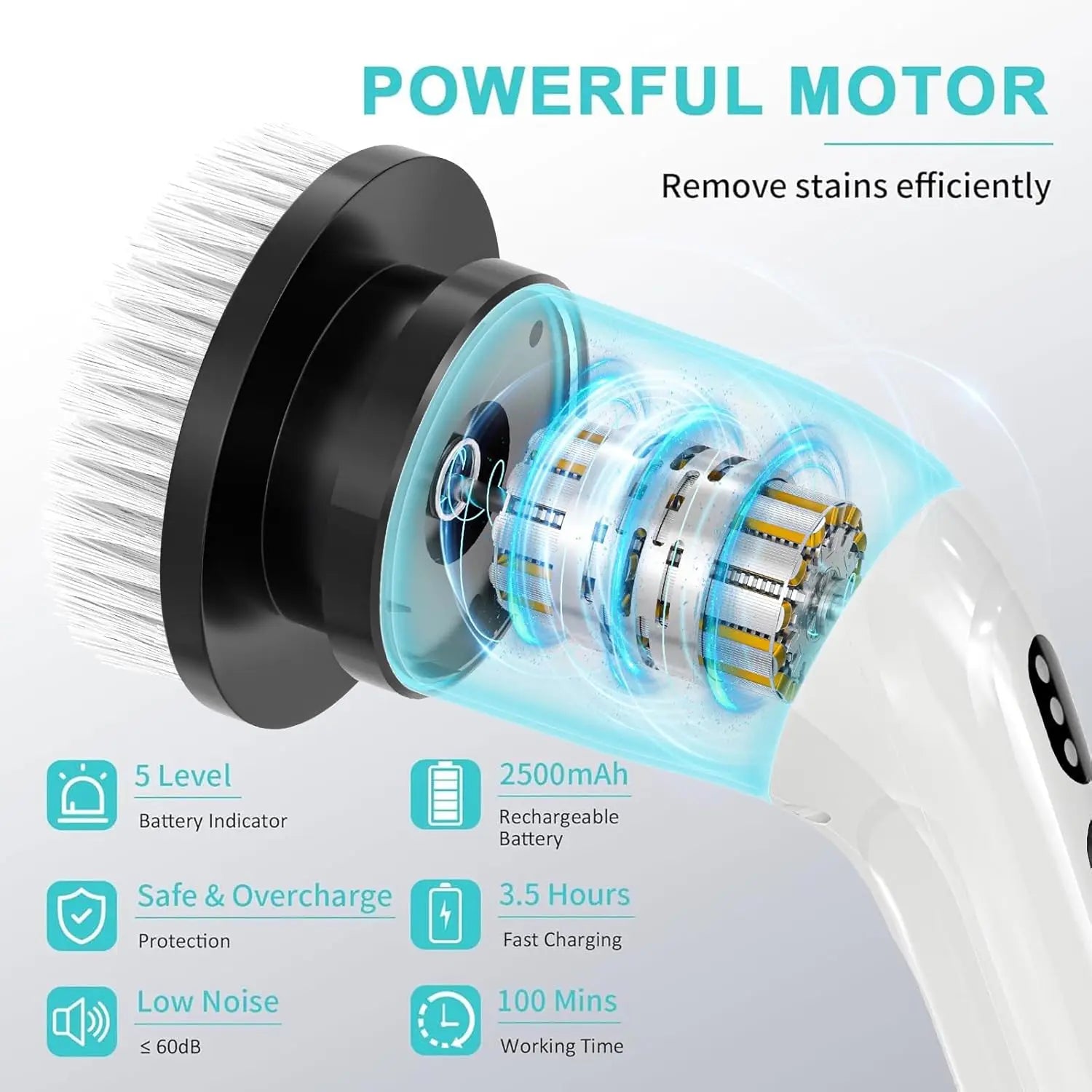 Rechargeable Electric Spin Scrubber – Dual-Speed & Long Handle