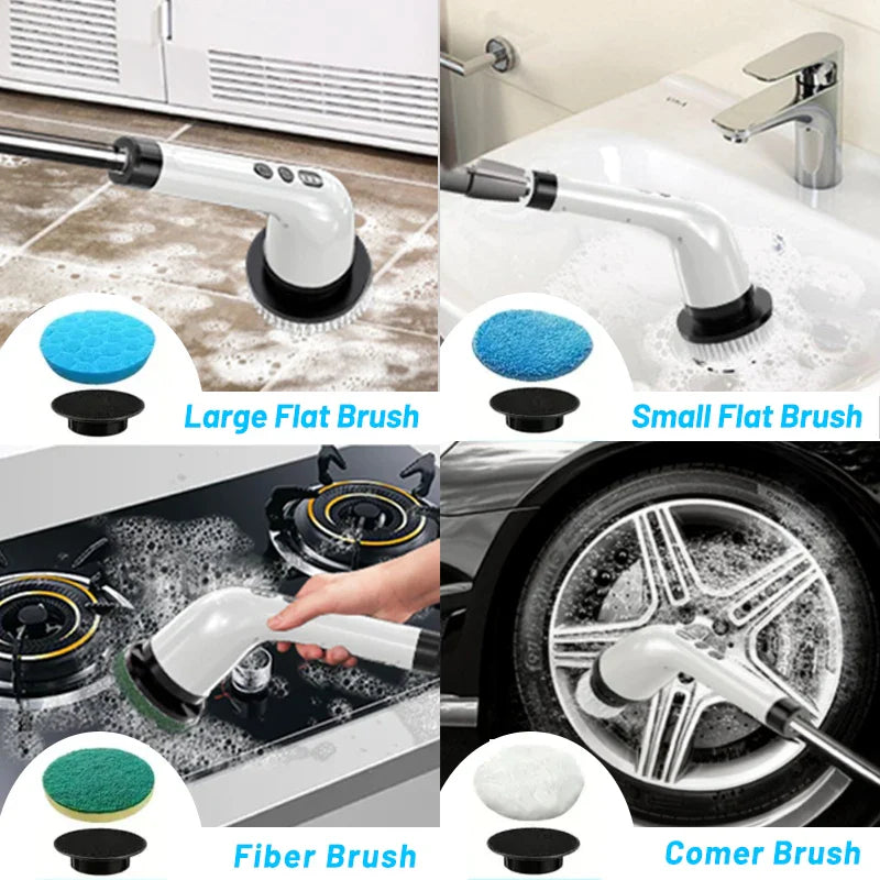 Rechargeable Electric Spin Scrubber – Dual-Speed & Long Handle