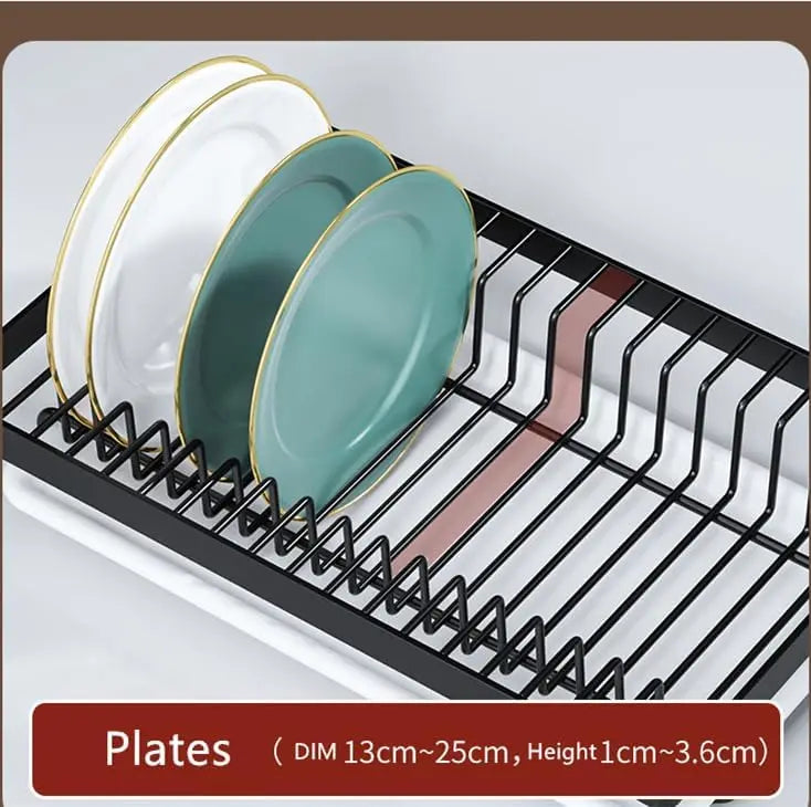 3-Tier Dish Drying Rack with Drainage Tray – Large Countertop Organizer for Bowls, Plates & Utensils | Rustproof Metal Kitchen Rack