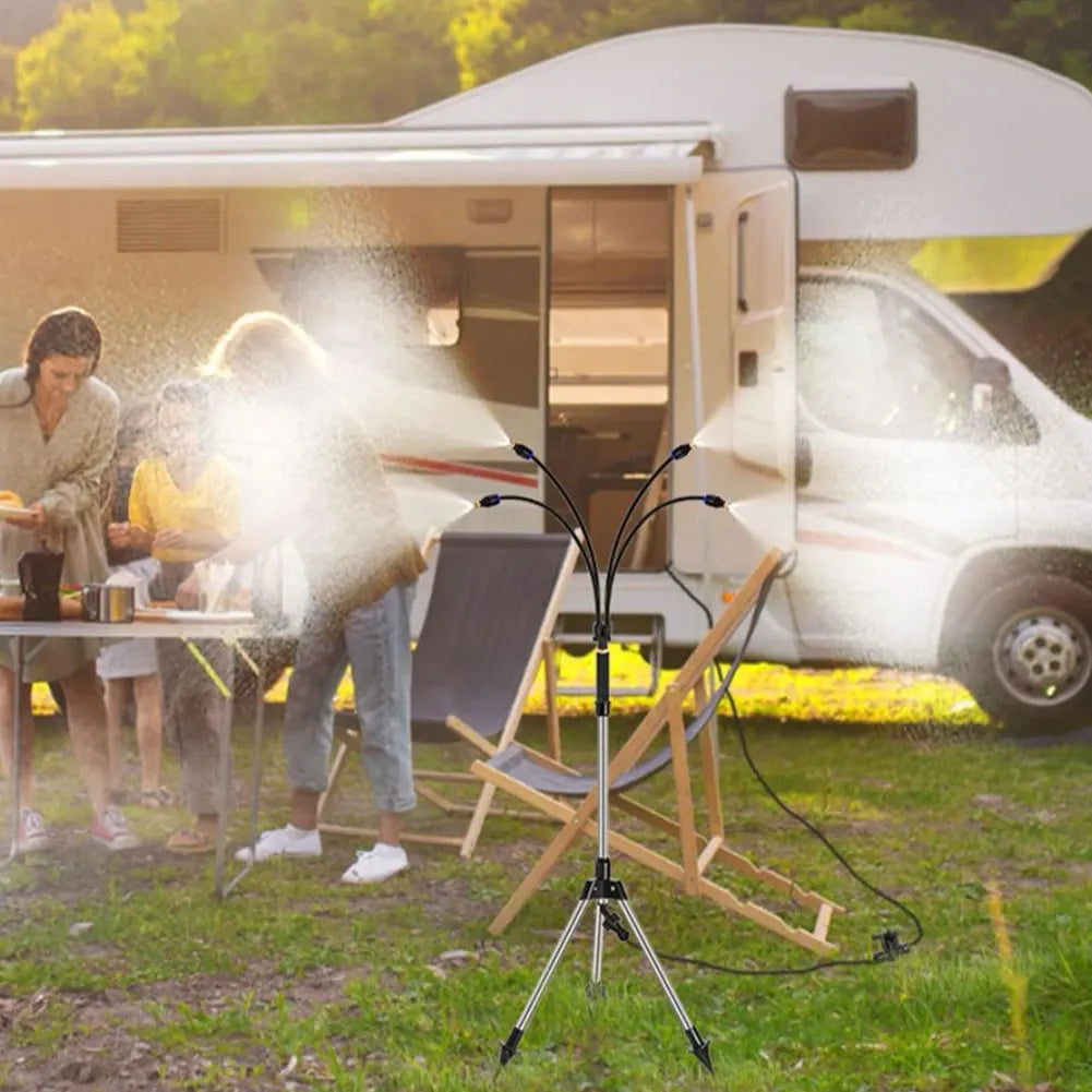 Adjustable Tripod Misting System - Ideal for Decks, Lawns & Camping