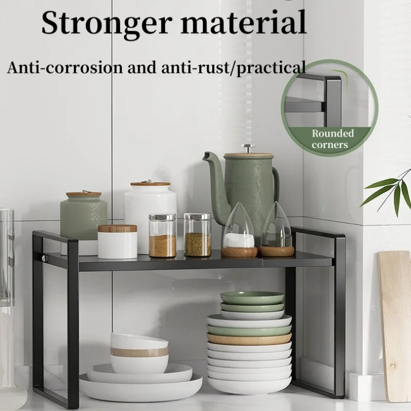 Retractable Metal Shelf Organizer –  for Closet, Bathroom, Kitchen, Office