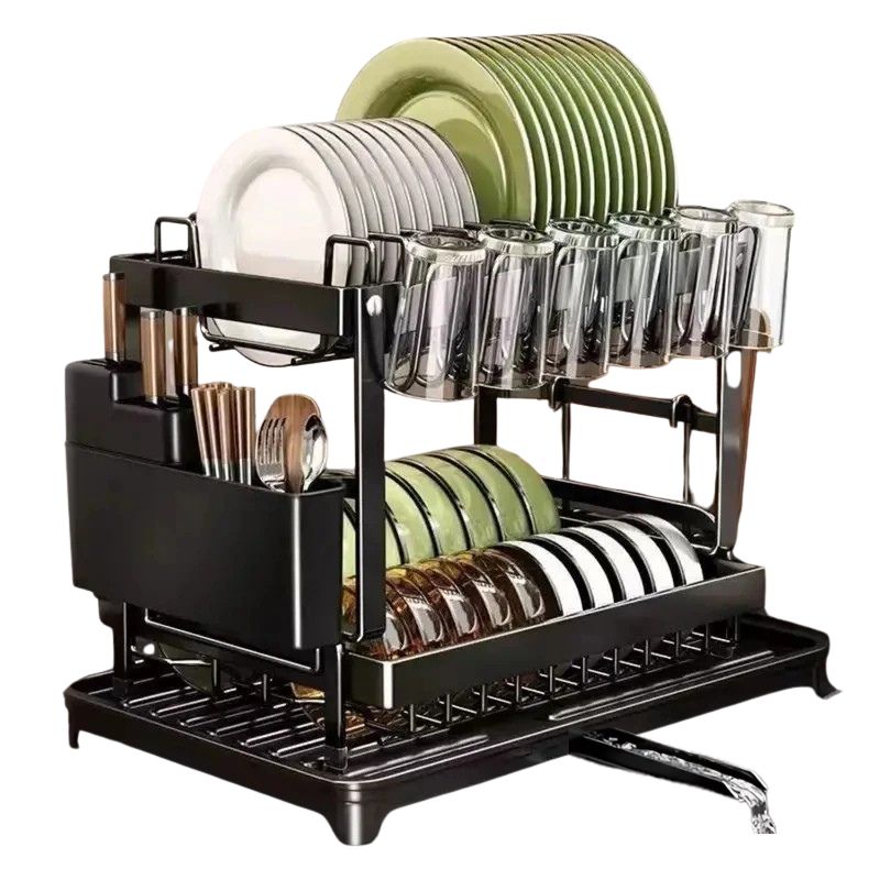 Tableware Dish Drying Rack with Drainboard – Kitchen Organizer