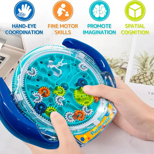 3D Gear Maze Ball Puzzle – Educational Handheld Balance & Concentration Toy for Kids