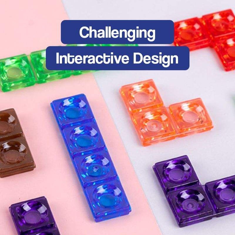 Wooden Tetris Puzzle Game – Colorful 3D Brain Teaser & Montessori Toy for Kids